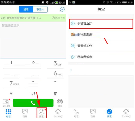 在掌上宝电话app中查询上网流量的具体操作是什么