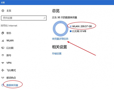 在win10中使用量查看与重置数据的图文教程