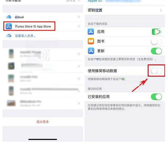 在苹果iphone x中设置禁止流量更新应用的具体方法是