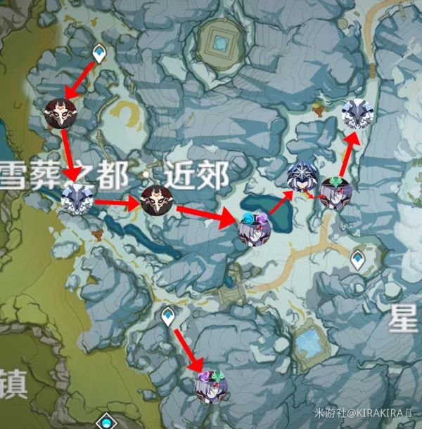 原神雪山地区精英怪清理路线分享