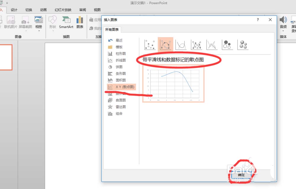 ppt如何做曲线散点图表