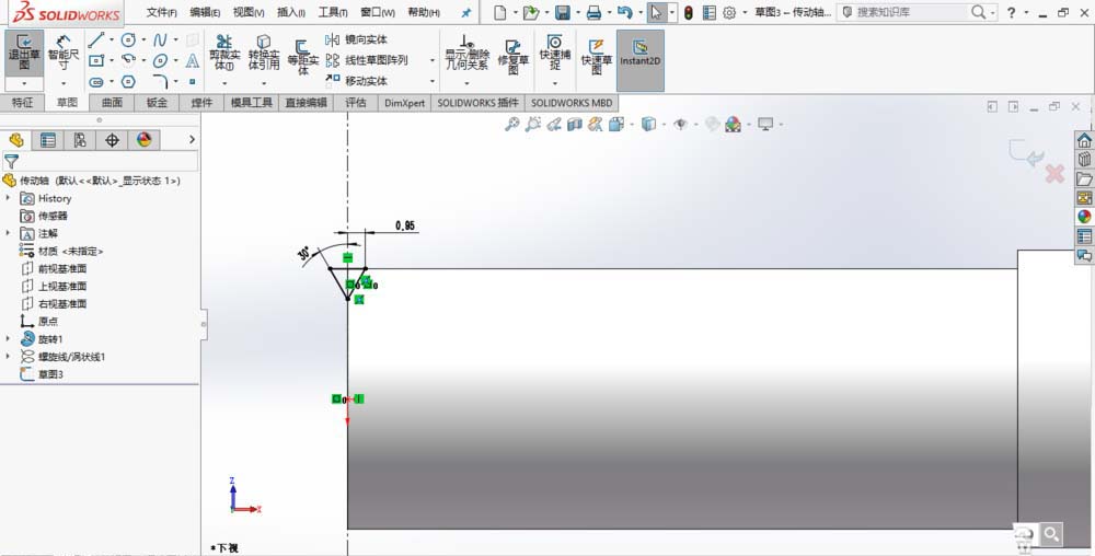 solidworks怎么画传动轴