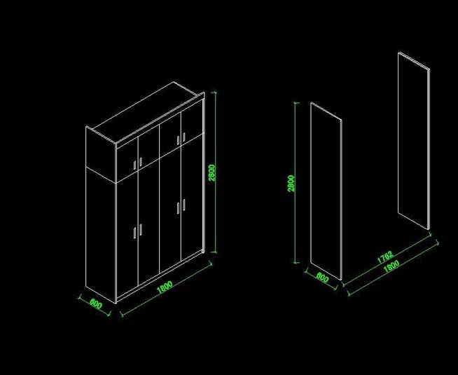 cad衣柜轴测图怎么画