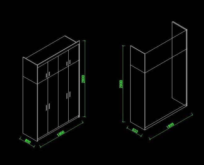 cad衣柜轴测图怎么画