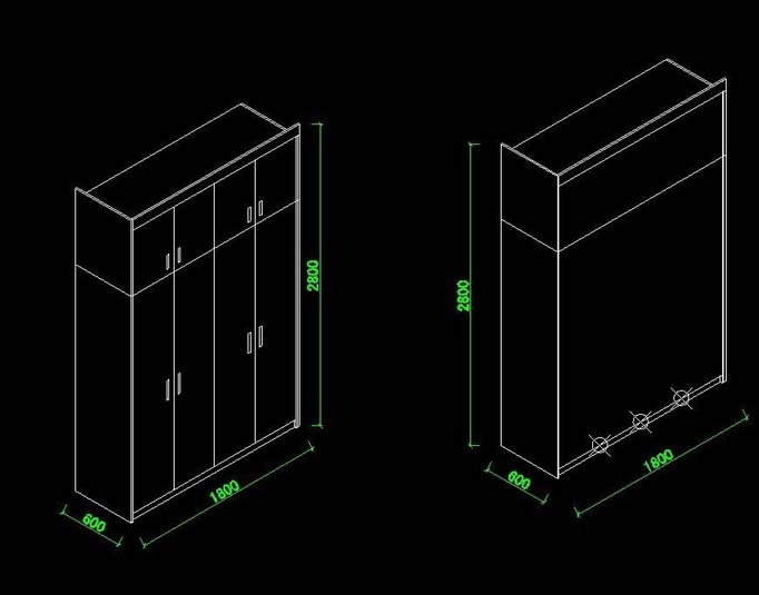 cad衣柜轴测图怎么画