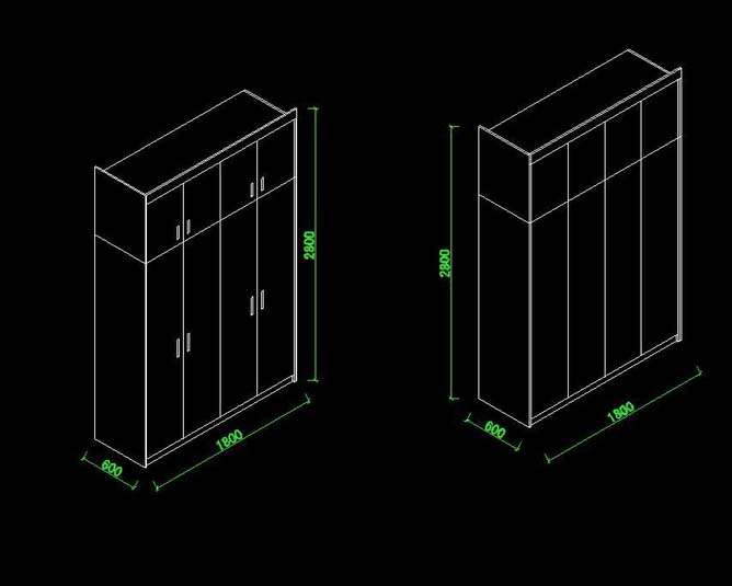 cad衣柜轴测图怎么画
