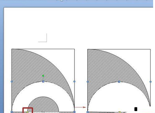 word绘制半圆形的阴影图的操作流程是什么