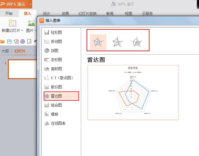 ppt如何制作雷达图