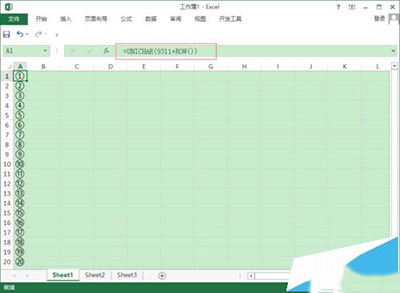 在excel2013中输入带圈数字的具体操作方法是