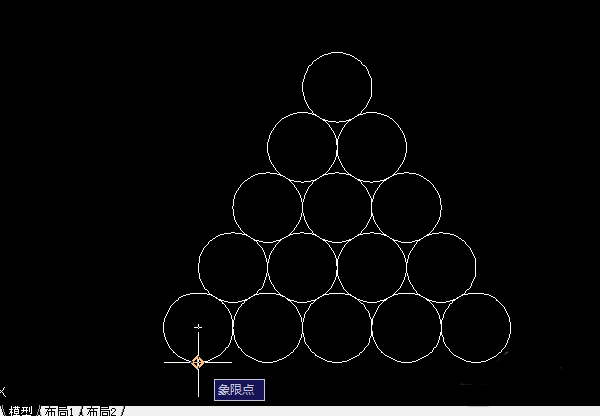 教大家使用cad画出三角形中15个相切圆的图形