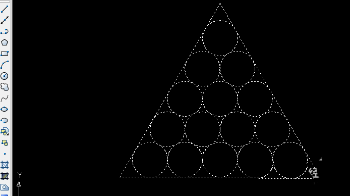 教大家使用cad画出三角形中15个相切圆的图形