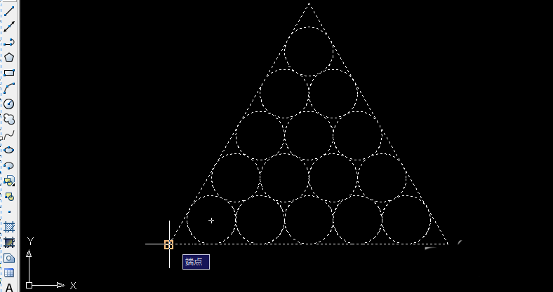教大家使用cad画出三角形中15个相切圆的图形