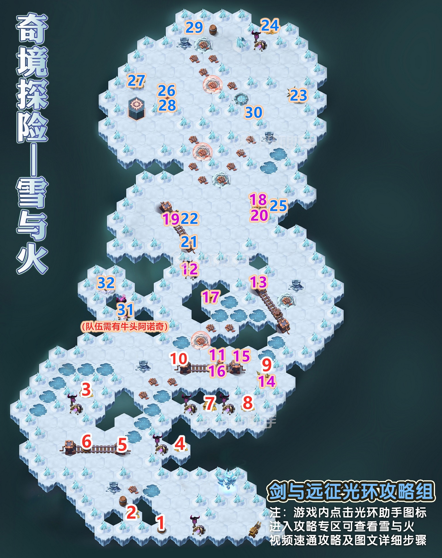 剑与远征雪与火奇境详细通关路线攻略