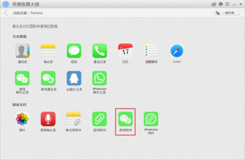 苹果恢复大师微信聊天记录