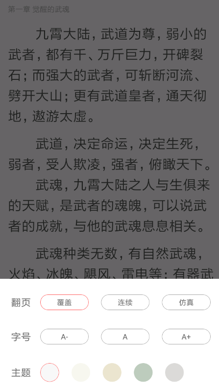 小说字体大小设置