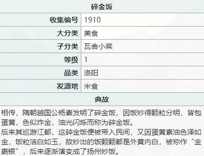 江湖悠悠碎金饭食谱配方及做法