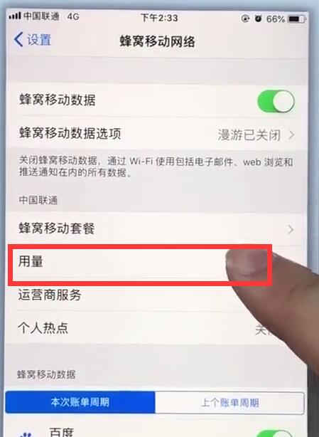 苹果7plus怎么查看流量使用情况