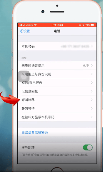 苹果手机如何取消电话转移