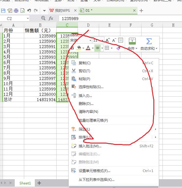 wps表格数字单位设置万元