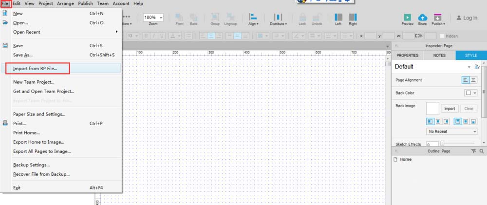 axure怎么导入rp文件