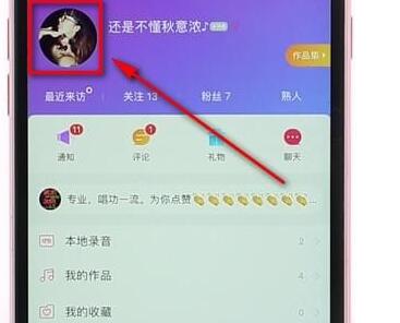 唱吧app更改名字的操作流程图