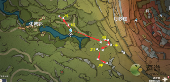 原神须弥地图兽肉速刷路线图