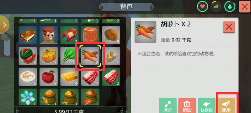 创造与魔法胡萝卜饲料有什么用