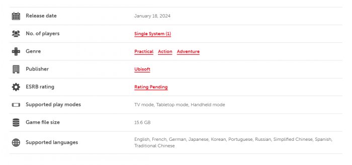 《波斯王子：失落的王冠》Switch版容量达15.6GB！