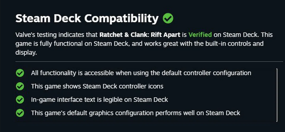 神奇！《瑞奇与叮当：分离》PC获Steam Deck认证