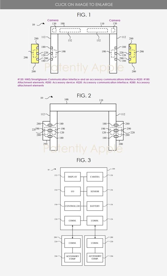 苹果智能眼镜配件设备连接系统专利：可按需连接摄像头、扬声器、传感器等