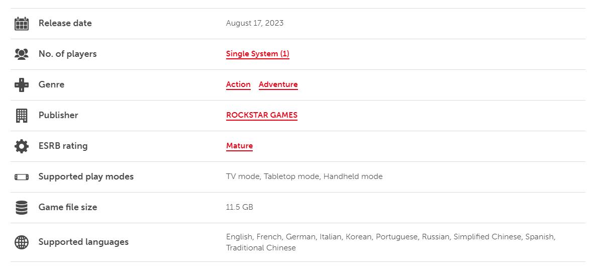 《荒野大镖客：救赎》Switch版容量大小公布：11.4GB