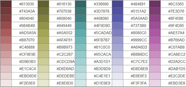 颜色代码表高清