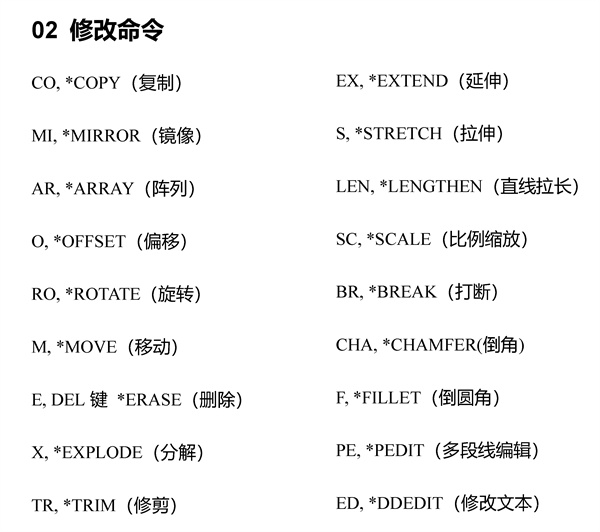 cad2007快捷键命令大全表格