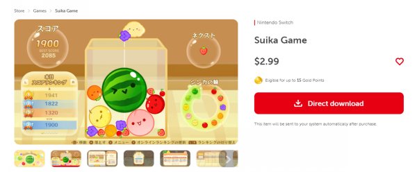 《西瓜游戏》现已登陆任天堂eshop北美商店现仅支持日语