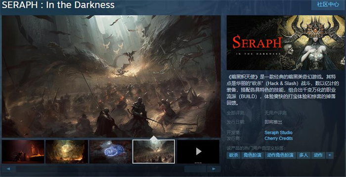 暗黑奇幻游戏《暗黑炽天使》上线Steam 支持简体中文