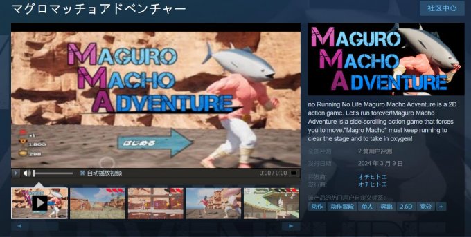 2D动作新游《金枪鱼猛男冒险》登陆Steam 限时六折！