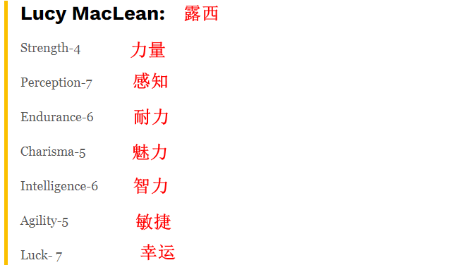 《辐射 避难所》联动美剧更新 几位主角S.P.E.C.I.A.L.能力值公开