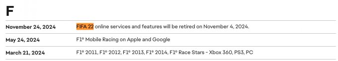 EA宣布将于年内关闭发售《FIFA 22》服务器