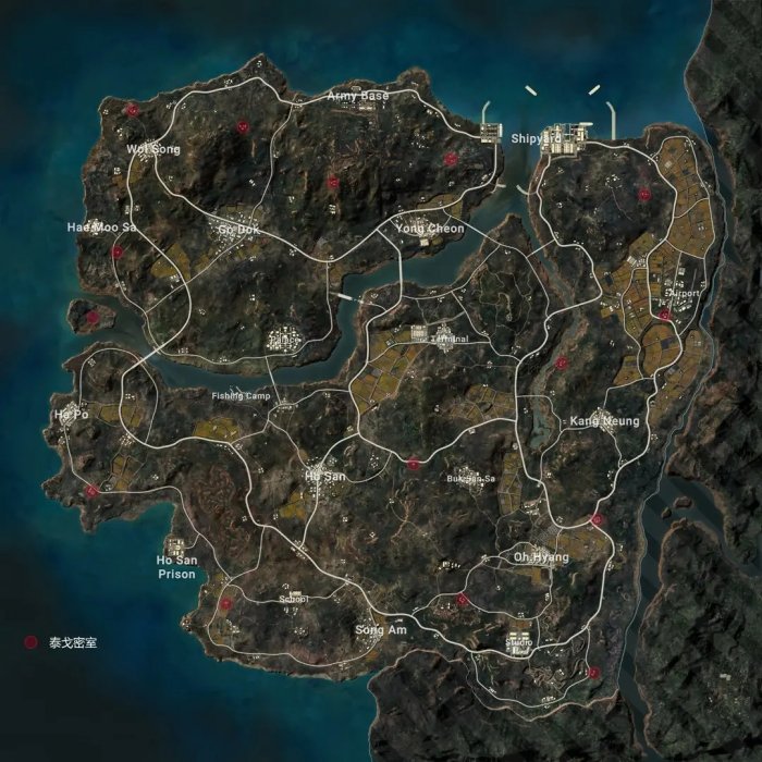 《绝地求生PUBG》密室位置在哪 全密室位置地图一览