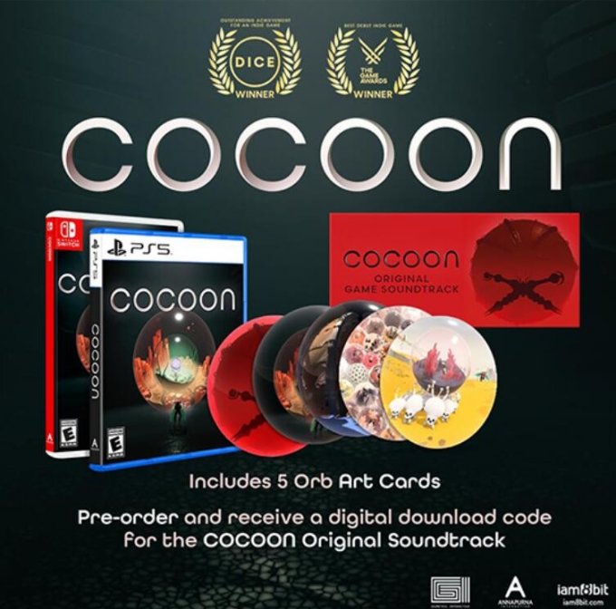 独立冒险游戏《Cocoon》将在NS/PS5平台推出实体版