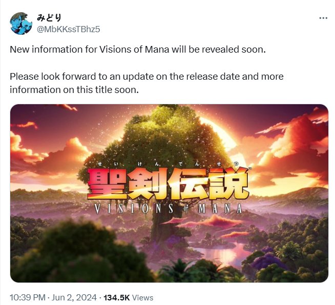 曝《圣剑传说 VISIONS of MANA》将会登陆Switch2